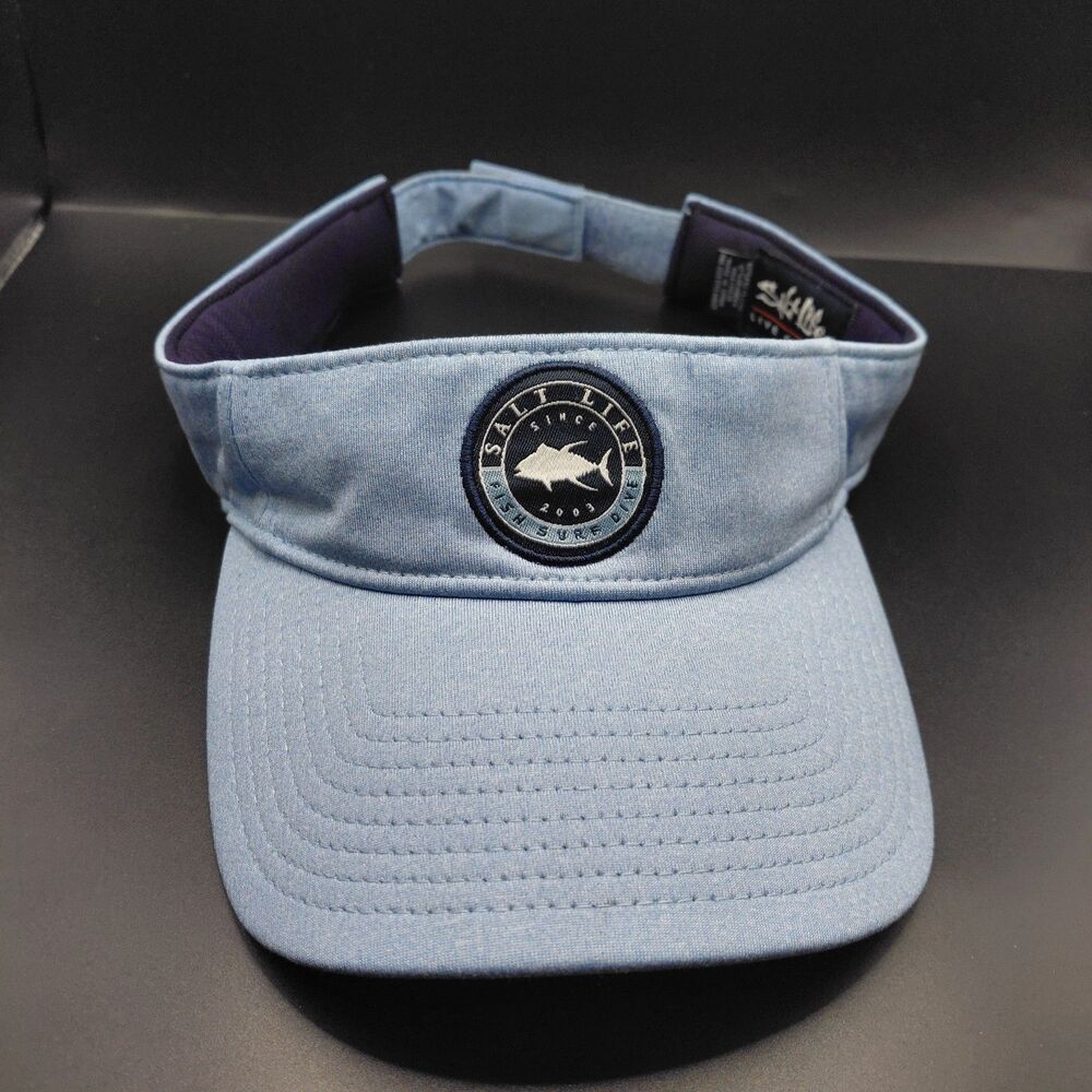 SALT LIFE Low Profile Sun Visor Hat Blue Adjustable